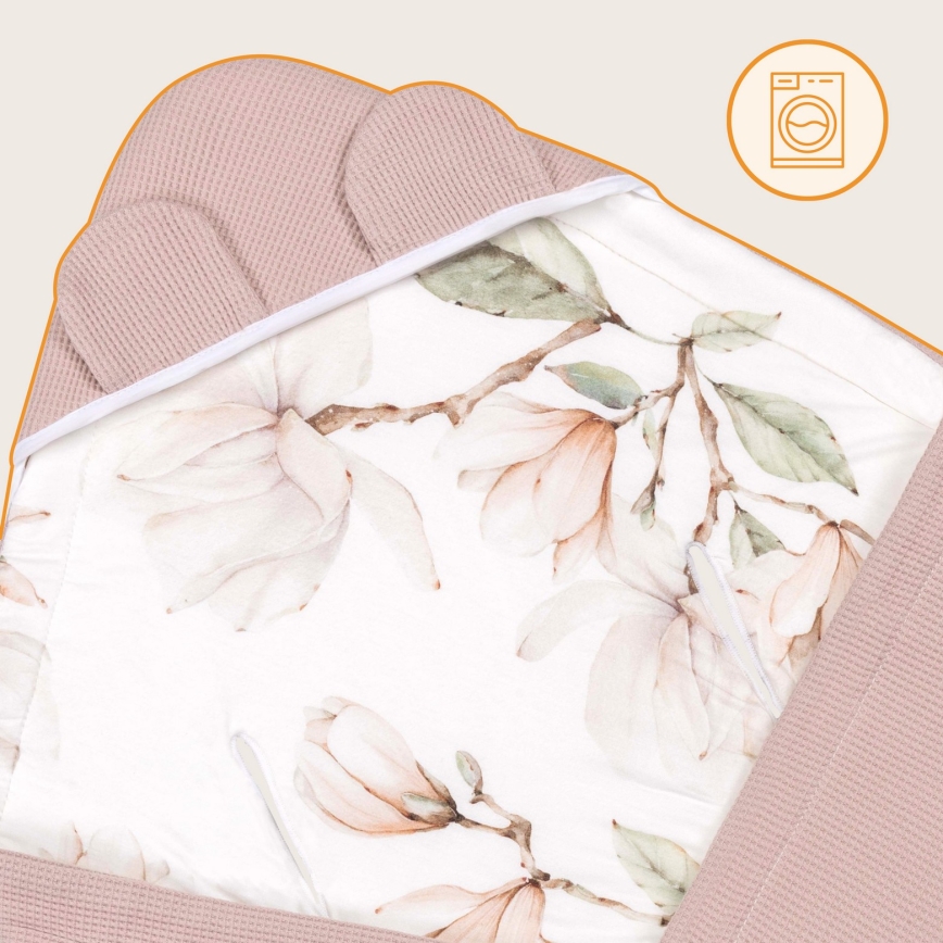 Lionelo - TRAVEL SWADDLE 90x90 cm turvakaukalon kääre Beige Magnolia