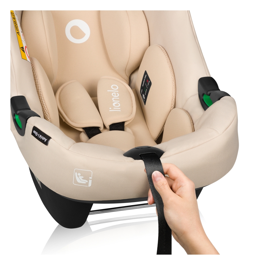 Lionelo - Turvaistuin jalustalla ASTRID SET i-Size 40-87 cm hiekanvärinen