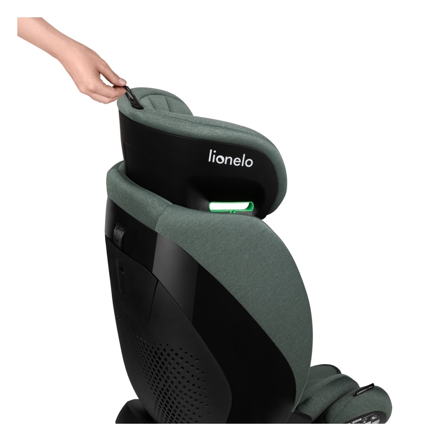 Lionelo - Kääntyvä turvaistuin asennusalustalla LAVENDER i-Size 76–150 cm Pistaasinvihreä