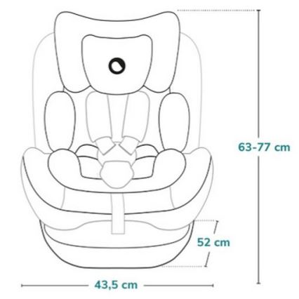 Lionelo - Kääntyvä turvaistuin jalustalla BASTIAAN ONE i-Size 40-150 cm Black Carbon