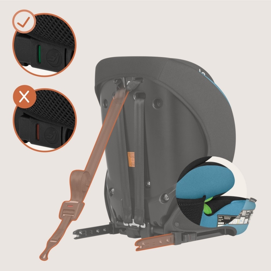 Lionelo - Turvaistuin LEVI FIX i-Size 76-150 cm Kobaltinsininen