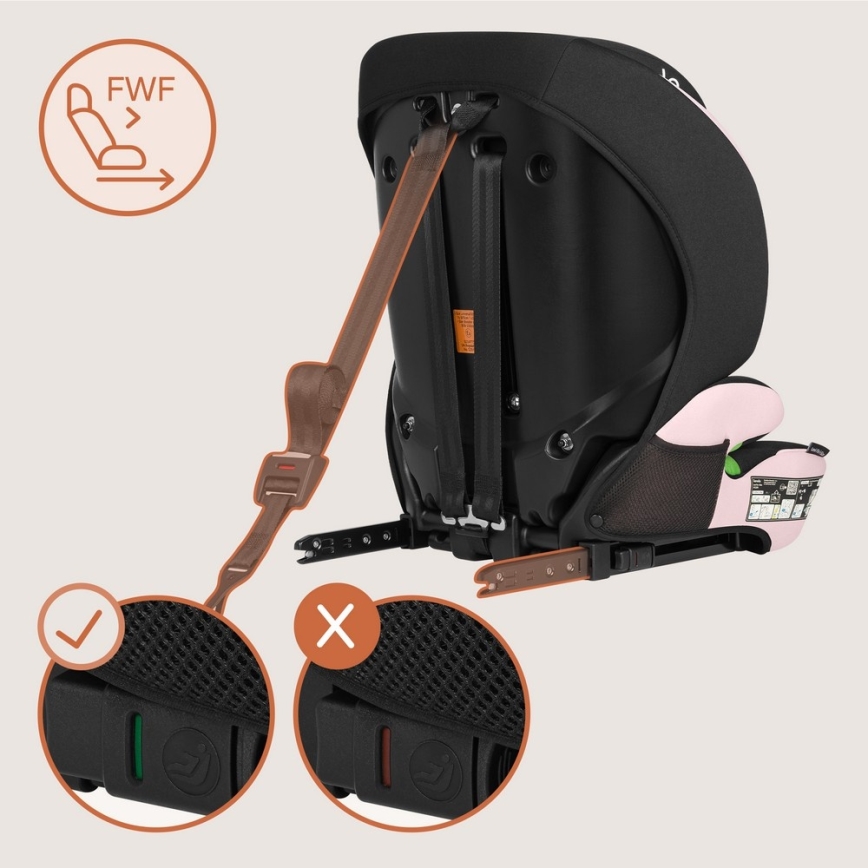 Lionelo - Turvaistuin LEVI FIX i-Size 76-150 cm Vaaleanpunainen