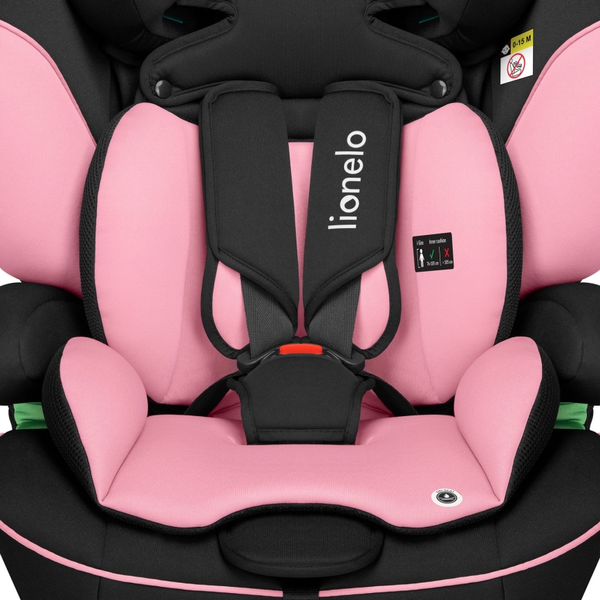 Lionelo - Turvaistuin LEVI i-Size 76-150 cm Pink Baby