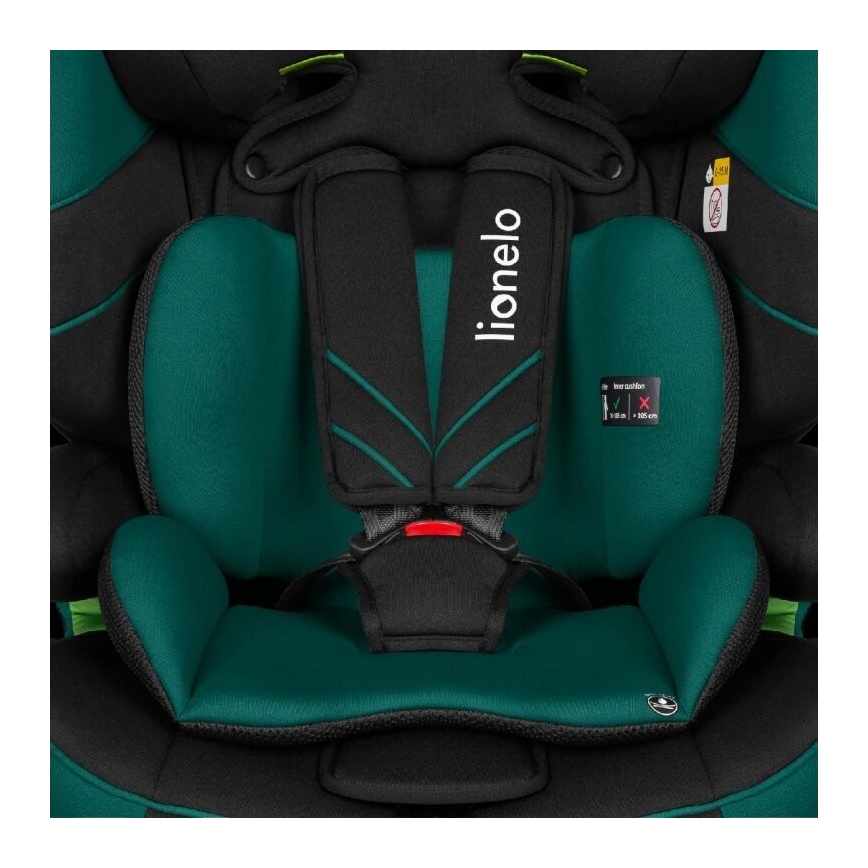 Lionelo - Turvaistuin LEVI ONE i-Size 76-150 cm musta/vihreä