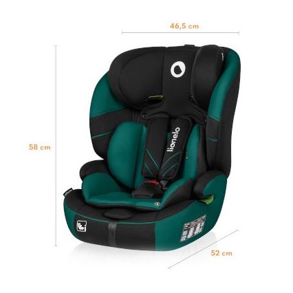 Lionelo - Turvaistuin LEVI ONE i-Size 76-150 cm musta/vihreä