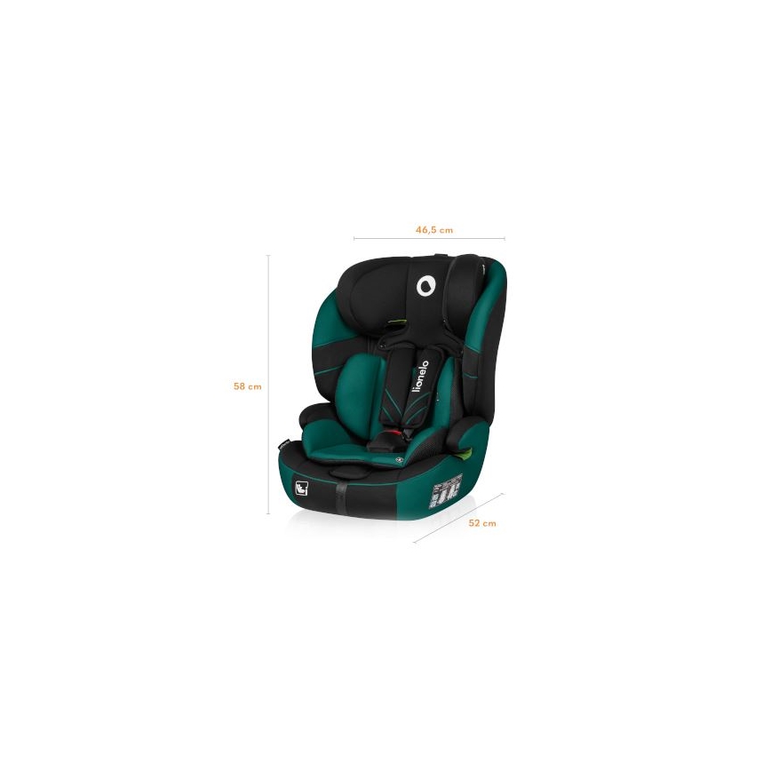 Lionelo - Turvaistuin LEVI ONE i-Size 76-150 cm musta/vihreä