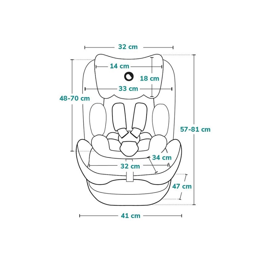 Lionelo - Turvaistuin NEAL i-Size 100-150 cm Vihreä-turkoosi