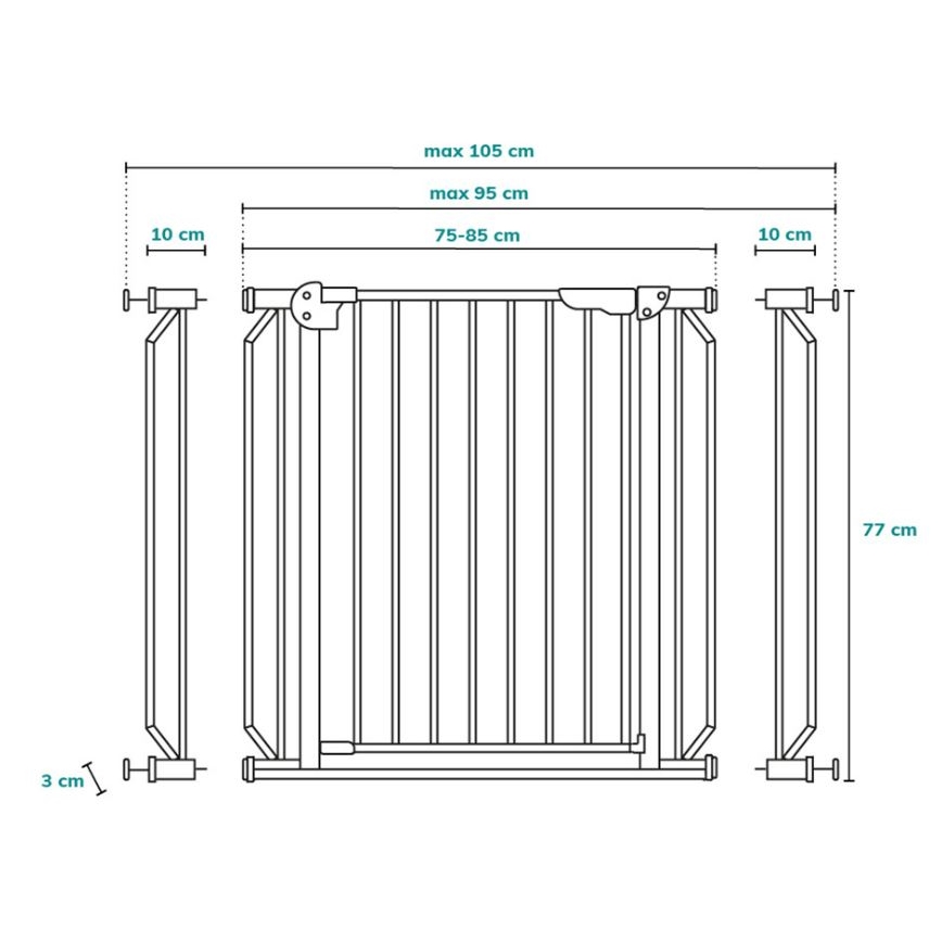 Lionelo - Turvaportti TRUUS SLIM LED 1xAAA valkoinen