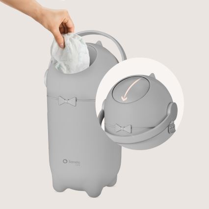 Lionelo - Vaippajäteastia PUREBIN 10 l Harmaa
