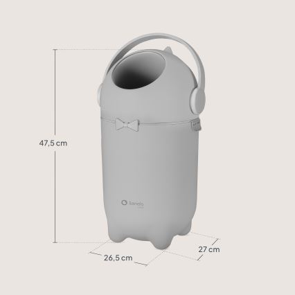 Lionelo - Vaippajäteastia PUREBIN 10 l Harmaa