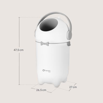 Lionelo - Vaippakori PUREBIN 10 l valkoinen