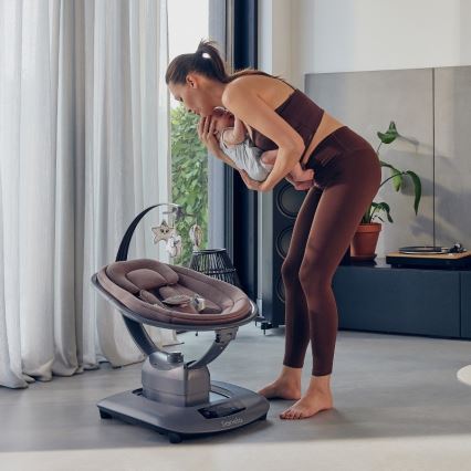 Lionelo - vauvakeinu BLOSSOM melodialla, Pink Mauve + kaukosäädin