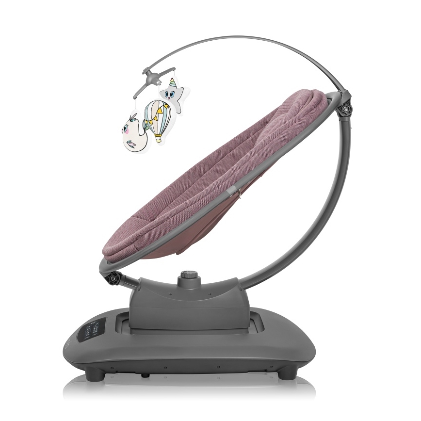 Lionelo - vauvakeinu BLOSSOM melodialla, Pink Mauve + kaukosäädin