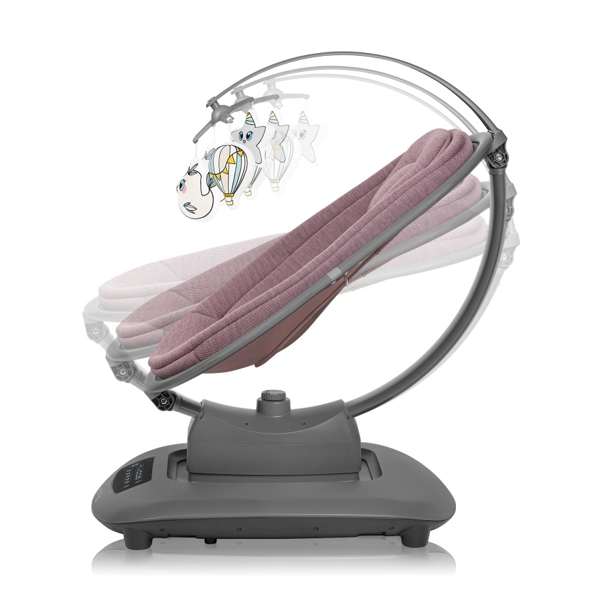 Lionelo - vauvakeinu BLOSSOM melodialla, Pink Mauve + kaukosäädin