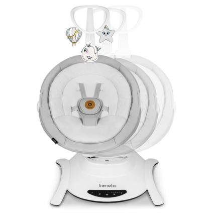 Lionelo - Vauvakeinu melodialla BELLA Grey Concrete + kaukosäädin