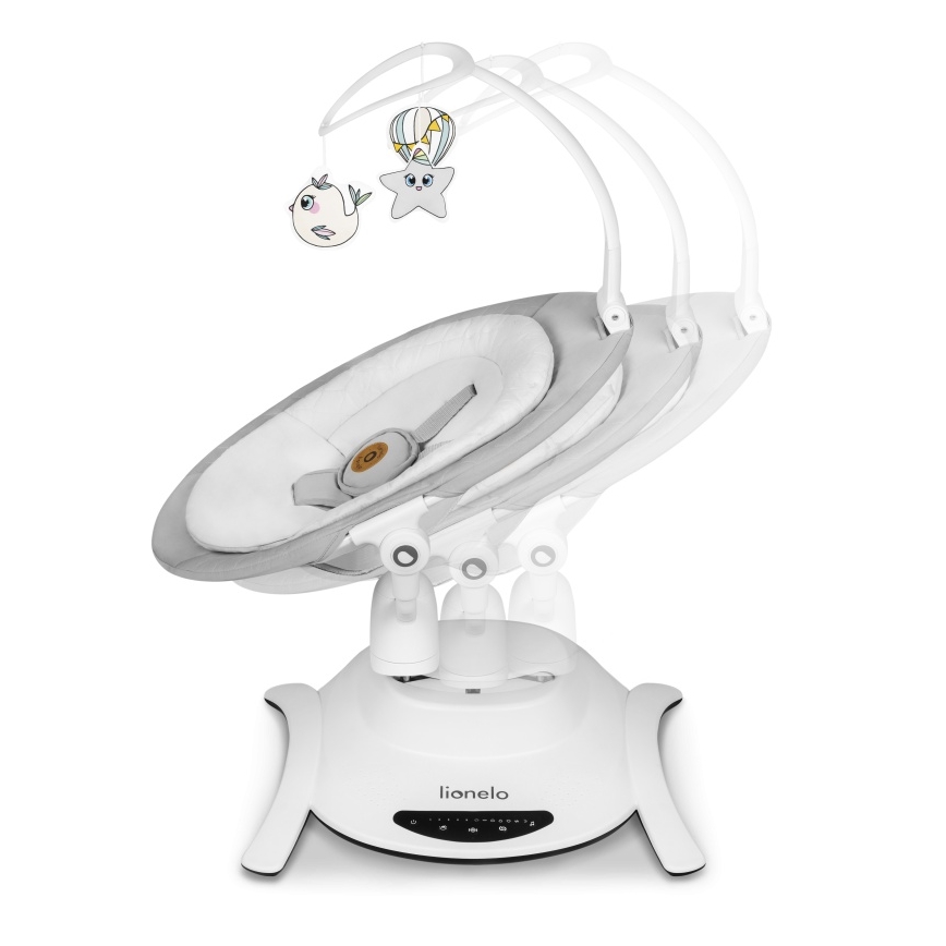 Lionelo - Vauvakeinu melodialla BELLA Grey Concrete + kaukosäädin