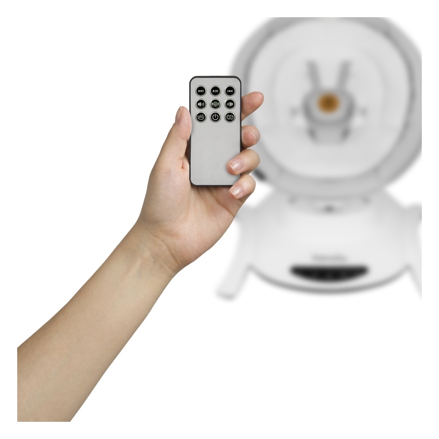 Lionelo - Vauvakeinu melodialla BELLA Grey Concrete + kaukosäädin