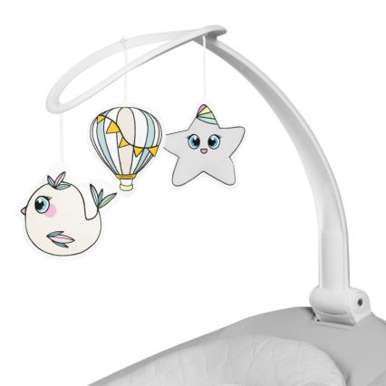 Lionelo - Vauvakeinu melodialla BELLA Grey Concrete + kaukosäädin