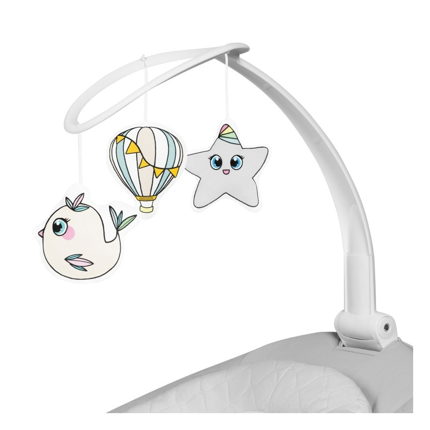 Lionelo - Vauvakeinu melodialla BELLA Grey Concrete + kaukosäädin