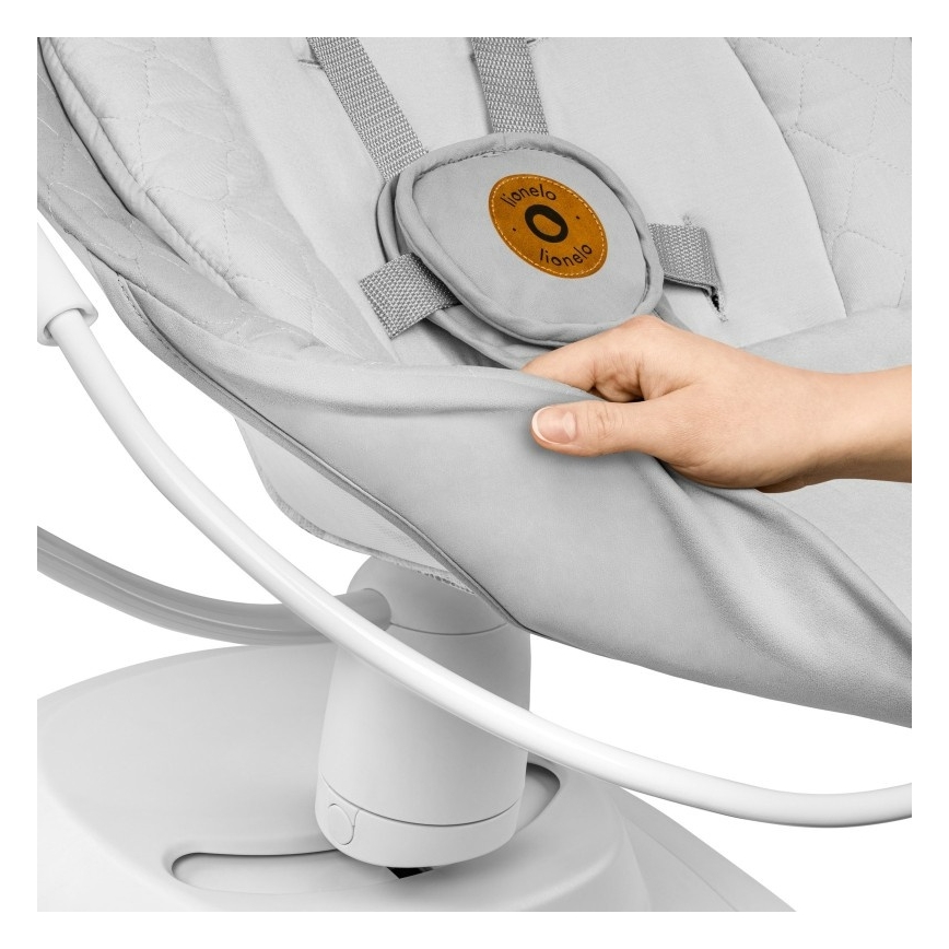 Lionelo - Vauvakeinu melodialla BELLA Grey Concrete + kaukosäädin