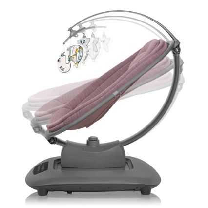 Lionelo - Vauvakeinu melodialla BLOSSOM Pink Mauve + kaukosäädin