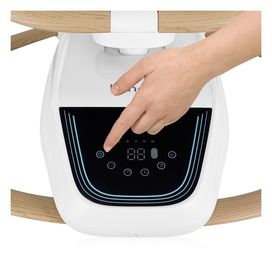 Lionelo - Vauvakeinu OLIVIA, musiikkitoiminnolla, beige/luonnonväri + kaukosäädin