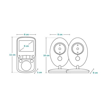 Lionelo - Vauvamonitori BABYLINE 5.1 230V 1000 mAh