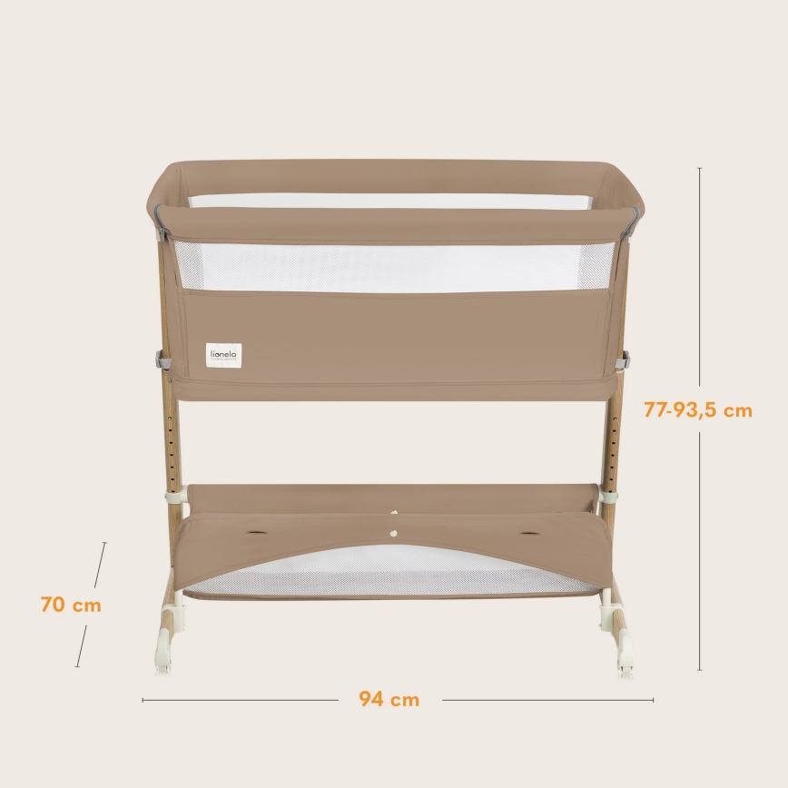 Lionelo - Vauvan 5-in-1-pinnasänky THOMI PLUS, beige/karamelli
