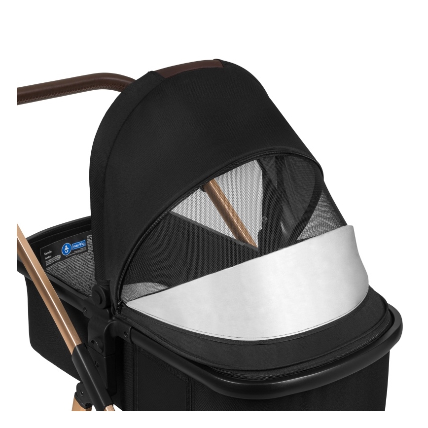 Lionelo - Yhdistelmävaunut 2-in-1 AMBER Black Onyx