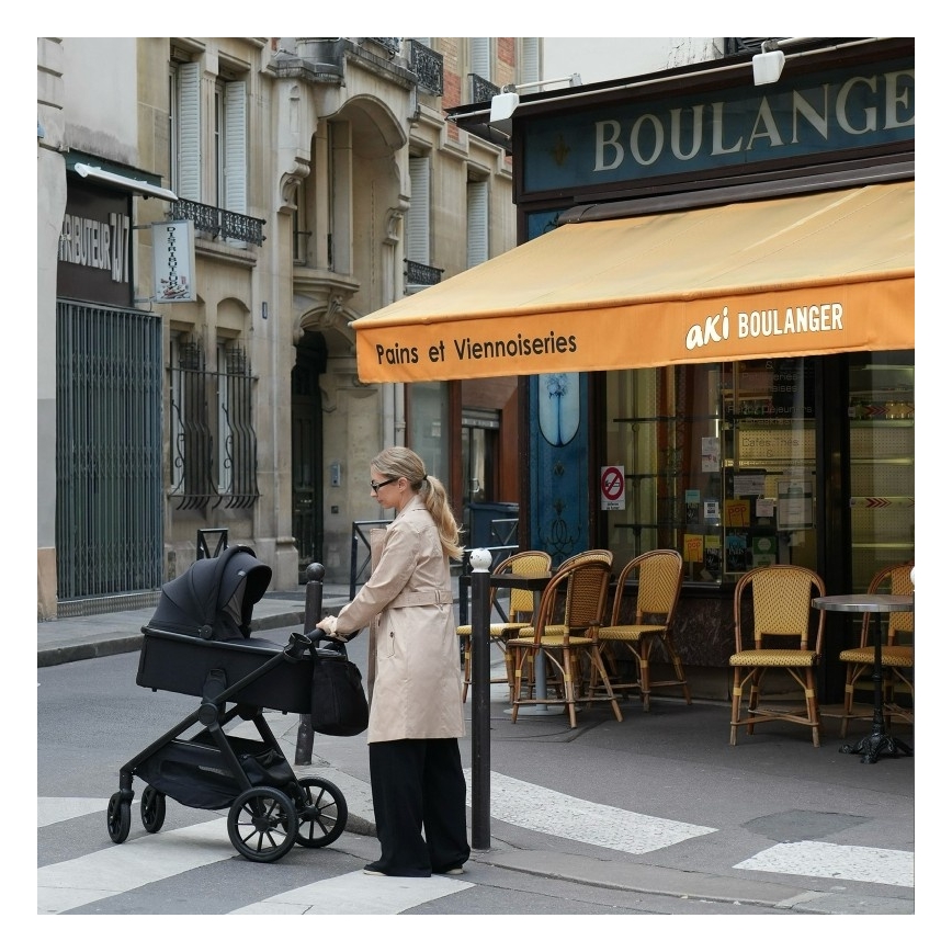 Lionelo - yhdistelmävaunut 3-in-1 LAYLA Musta Onyx