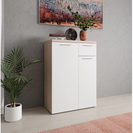 Lipasto BRUNO sonoma-tammi/valkoinen