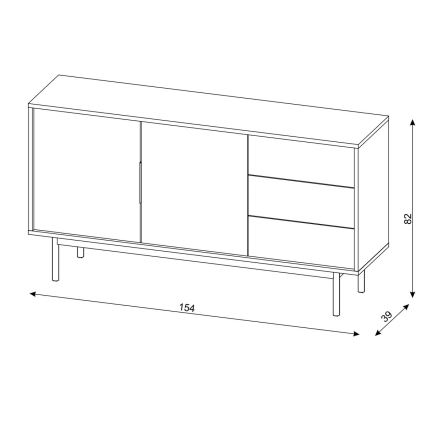 Lipasto ELI 154x82x39 cm musta