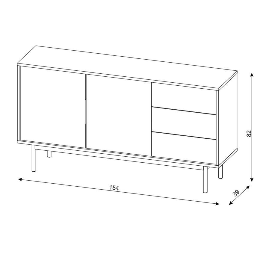 Lipasto ELI 154x82x39 cm musta
