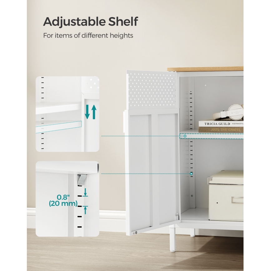 Lipasto FIRA 80x40 cm valkoinen/tammi