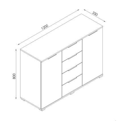 Lipasto HOPE 120x78x35 sonoma-tammi