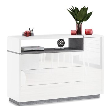 Lipasto laatikolla FRED valkoinen/harmaa