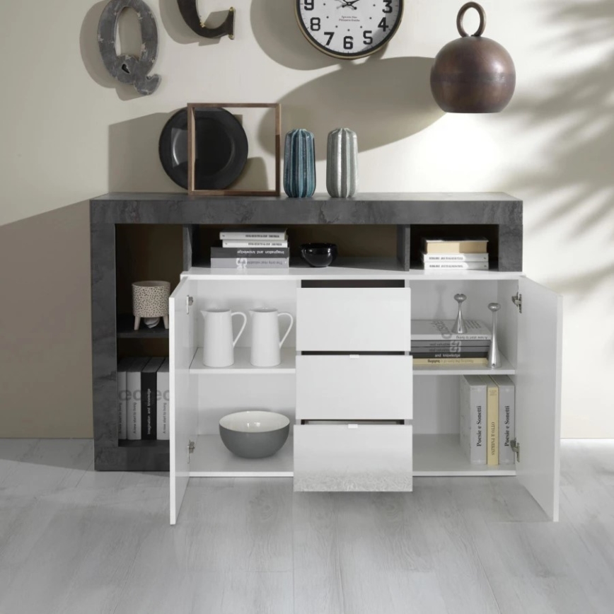 Lipasto LENOR valkoinen/antrasiitti