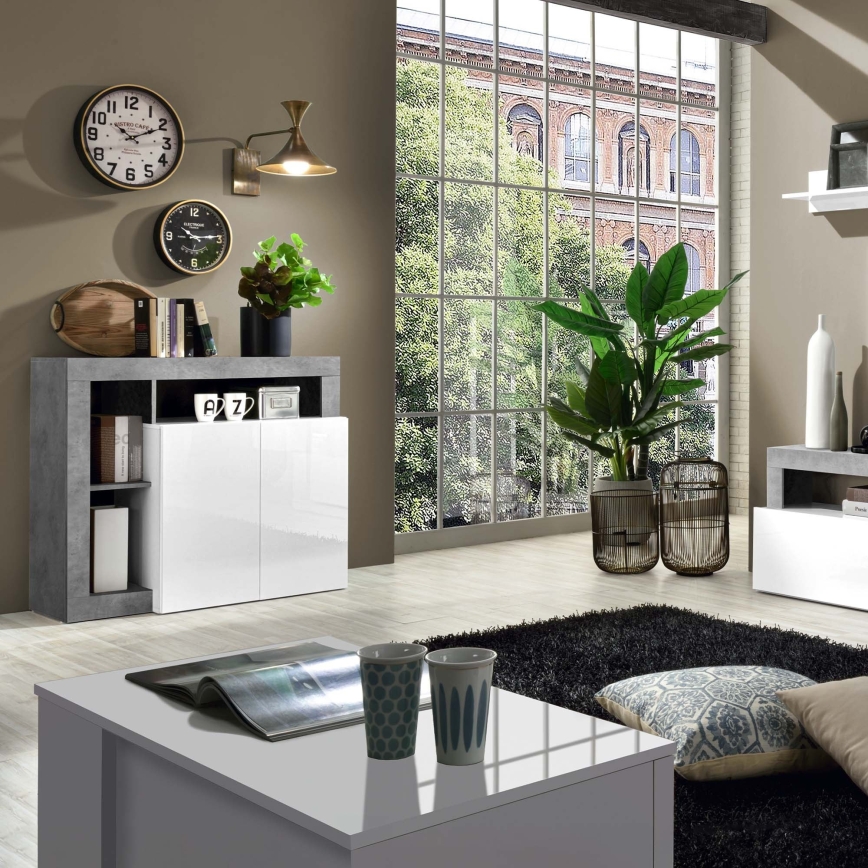 Lipasto LENOR valkoinen/harmaa betoni