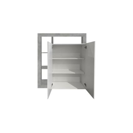 Lipasto LENOR valkoinen/harmaa, betonipinta