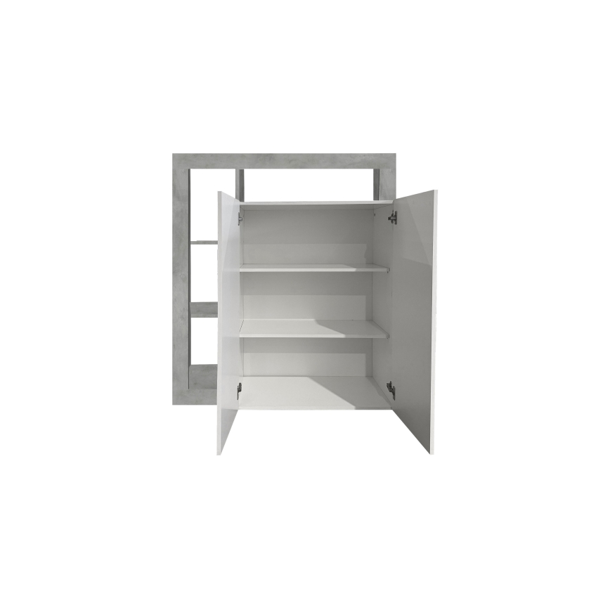 Lipasto LENOR valkoinen/harmaa, betonipinta