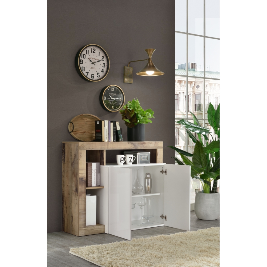 Lipasto LENOR valkoinen/ruskea