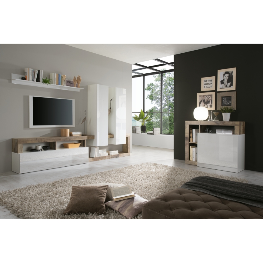 Lipasto LENOR valkoinen/ruskea