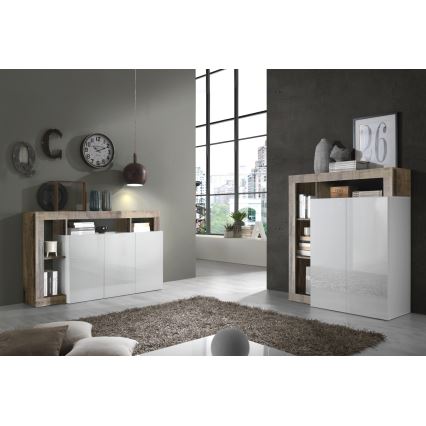 Lipasto LENOR valkoinen/ruskea