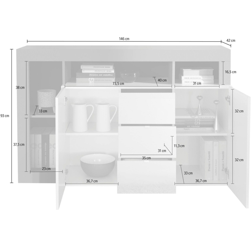 Lipasto LENOR valkoinen/ruskea