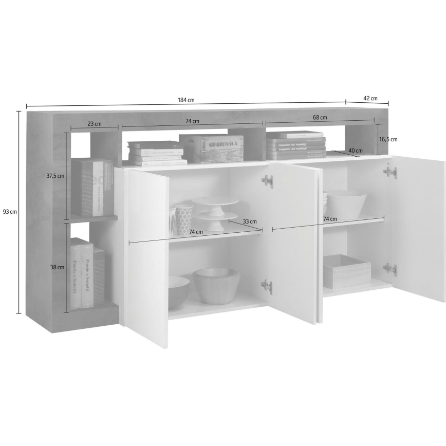 Lipasto LENOR valkoinen/ruskea