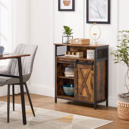 Lipasto liukuovella FIRA ruskea/musta