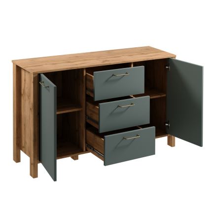Lipasto MENTA 138x81x40 cm Wotan-tammi/vihreä