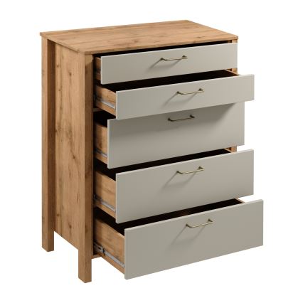 Lipasto MENTA 90x108x47 cm Wotan-tammi/harmaa