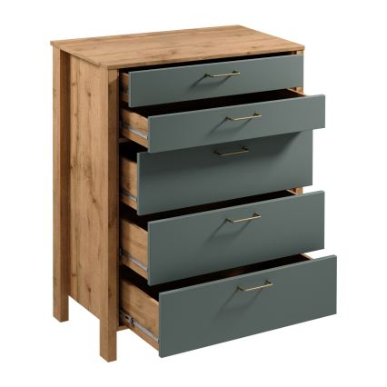 Lipasto MENTA 90x108x47 cm Wotan-tammi/vihreä