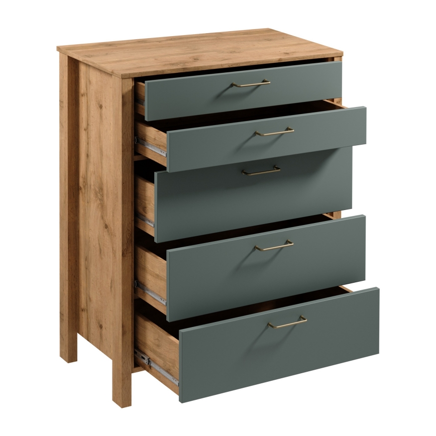 Lipasto MENTA 90x108x47 cm Wotan-tammi/vihreä